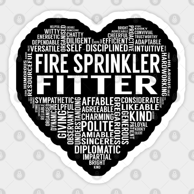 Fire Sprinkler Fitter Heart Sticker by LotusTee